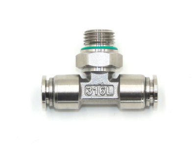 Male Swivel Branch Tee BSPP Push In Fittings Stainless Steel 316