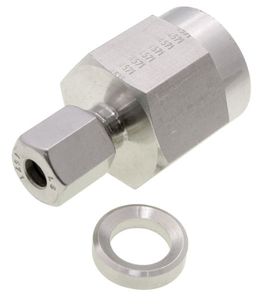 Female Pressure Gauge Coupling BSPP Single Ferrule Compression 316 Stainless Steel