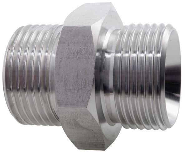 Hydraulic Hexagon Nipple BSPP/NPT 316 Stainless Steel